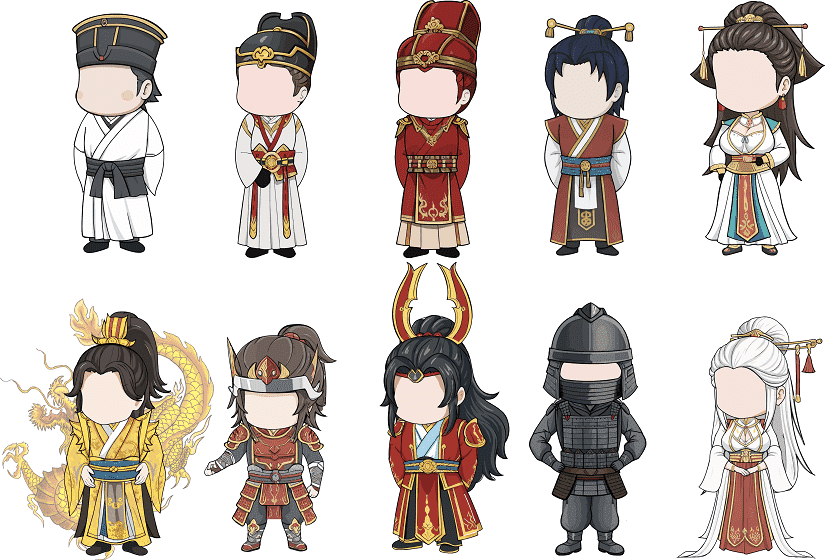 AN古装人物带万能动作 10个古装人物