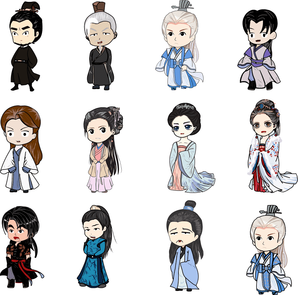 AN古装人物带万能动作 12个古风人物2