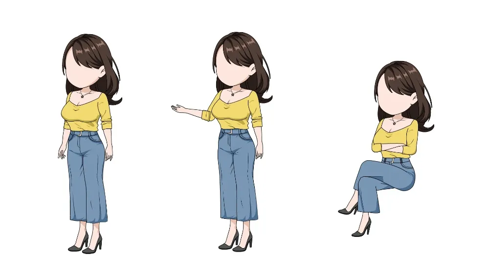 AN都市人物带万能动作 都市女人物302