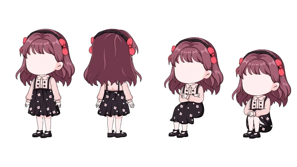 AN都市人物带万能动作 都市小孩-女288