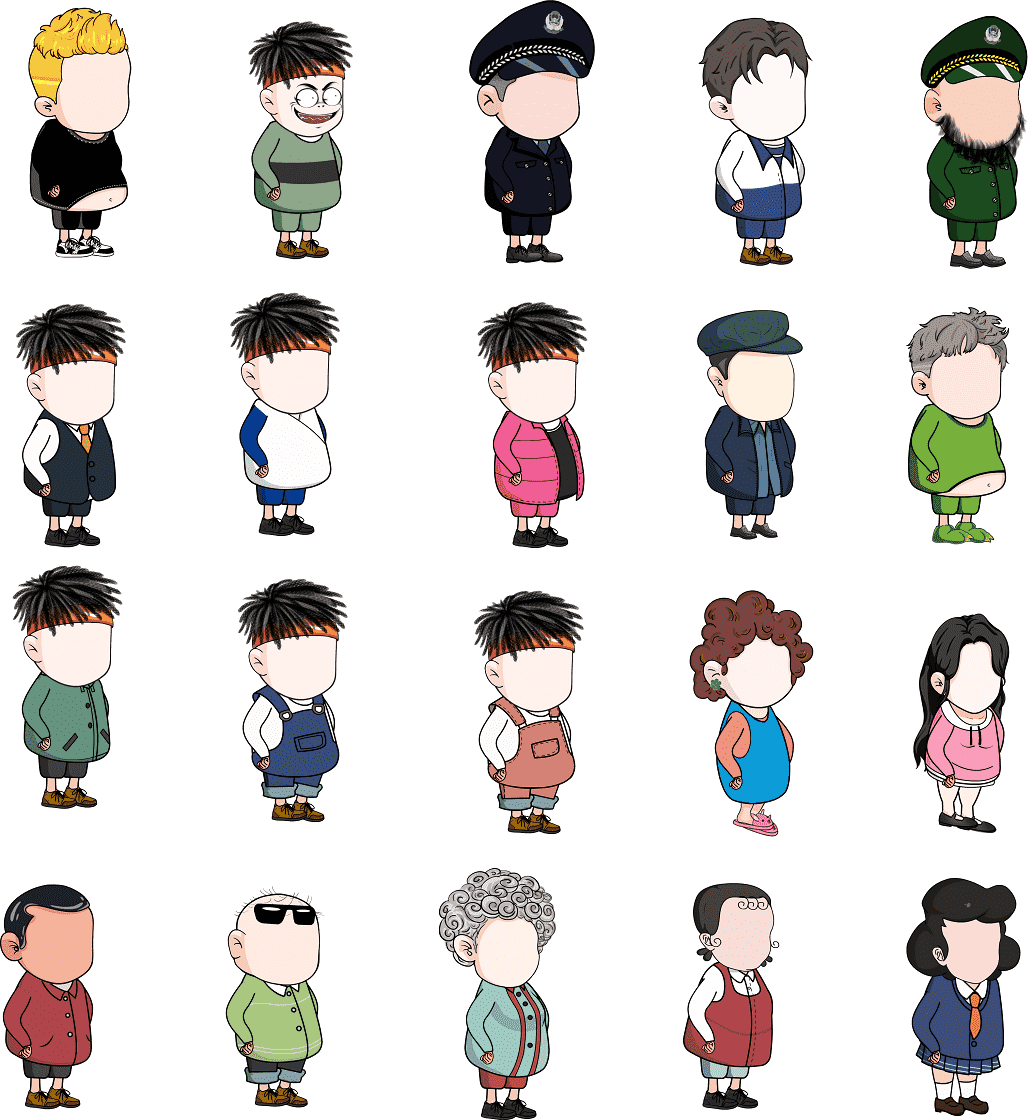 AN都市人物 20个Q版带动作