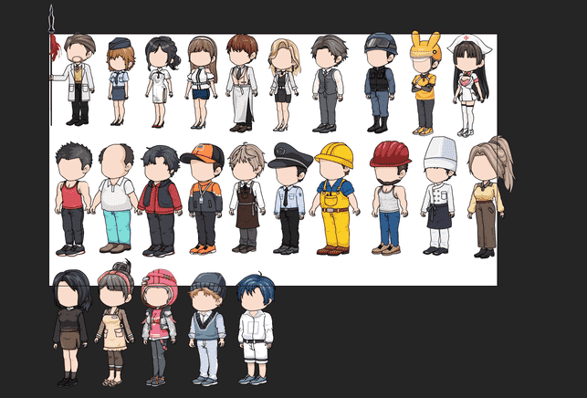 AN都市人物25个带万能动作，带正反面