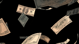 美金空中飘散金钱飘洒
