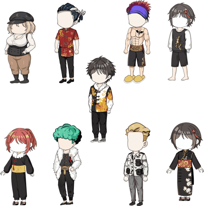 AN古装人物不带万能动作 9个中国风人物