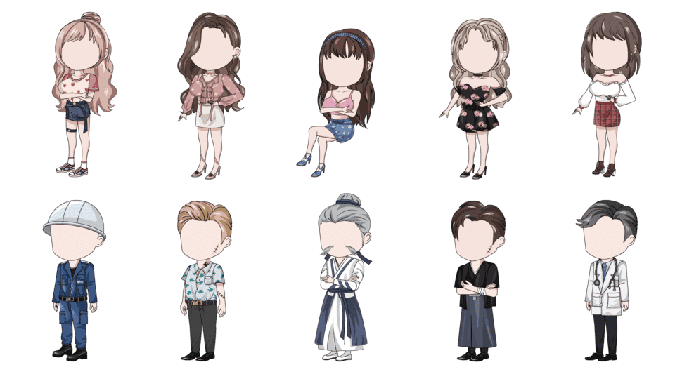 AN都市人物带万能动作 q版10人九期