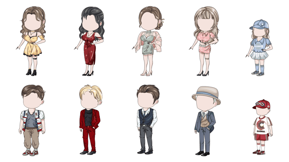 AN都市人物带万能动作 q版10人六期