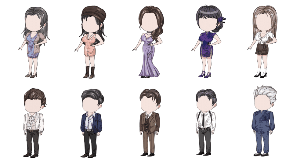 AN都市人物带万能动作 q版10人四期