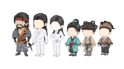 AN格式人物 古装人物带万能动作140