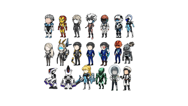 AN格式人物带万能动作 机甲战士20个