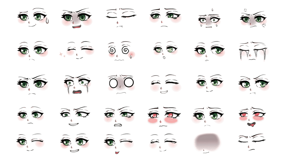 fla格式二次元绿色女表情42