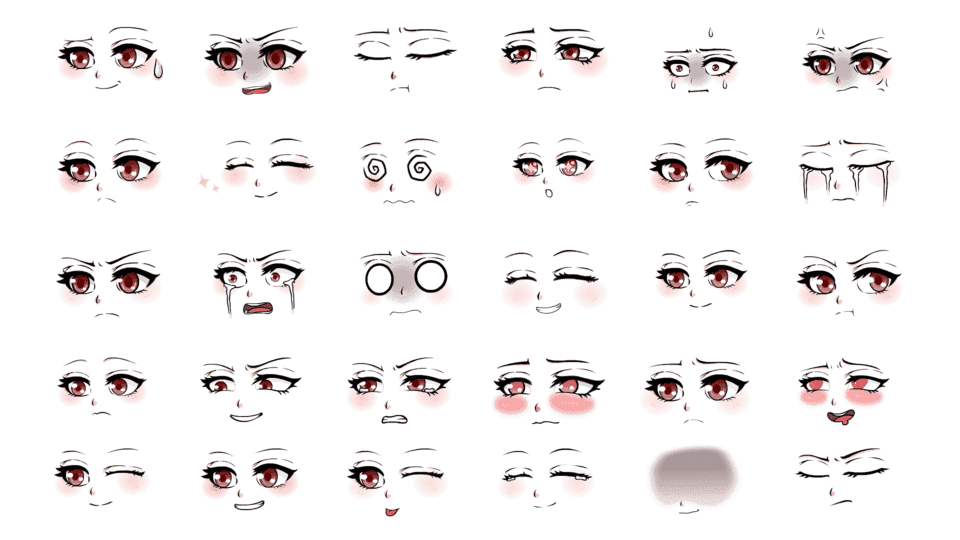 fla格式二次元红色女表情43