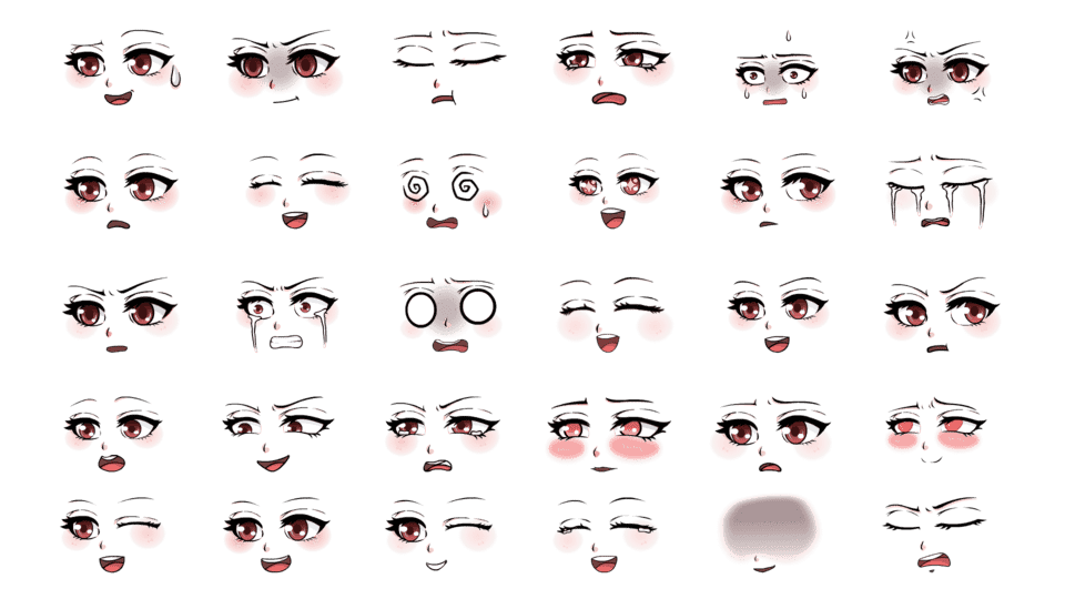 fla格式二次元深红女表情40