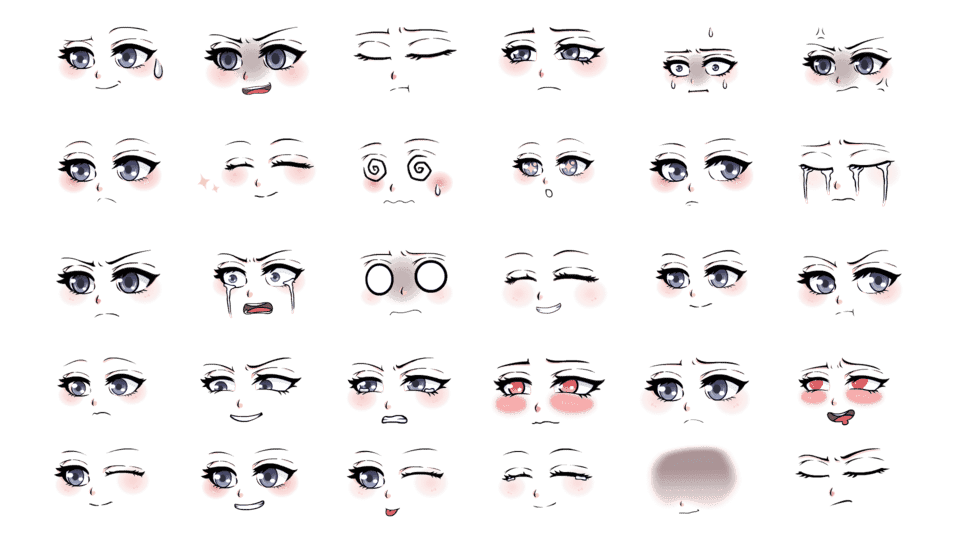 fla格式二次元蓝色女表情41