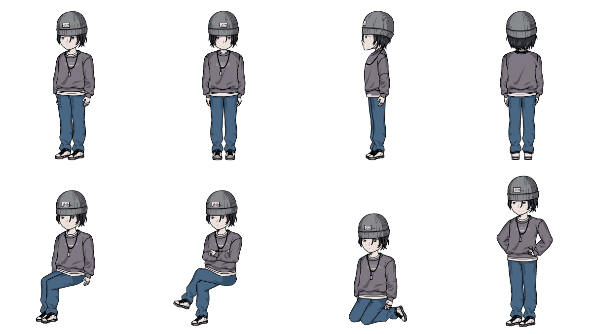 AN格式人物 冷帽灰衣少年