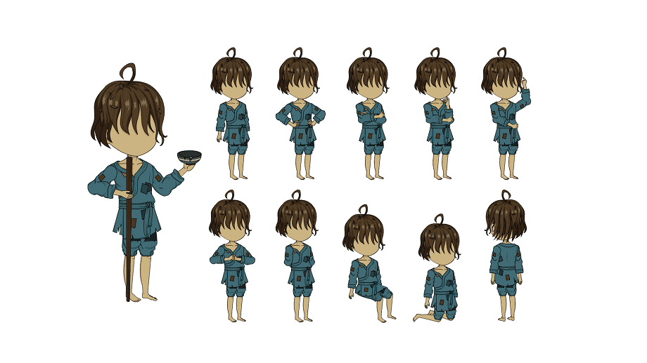 AN格式人物 古装人物带万能动作145