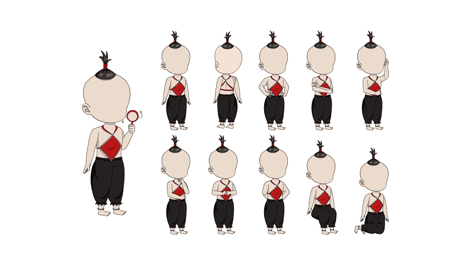 AN格式人物 古装人物带万能动作147