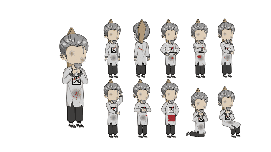 AN格式人物 古装人物带万能动作148