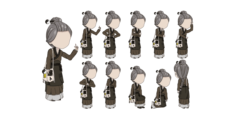 AN格式人物 古装人物带万能动作150