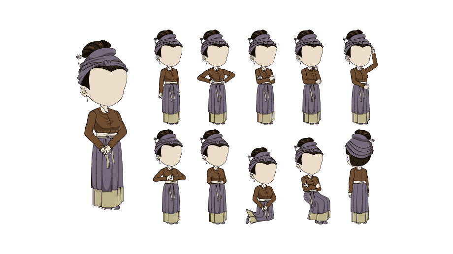 AN格式人物 古装人物带万能动作151