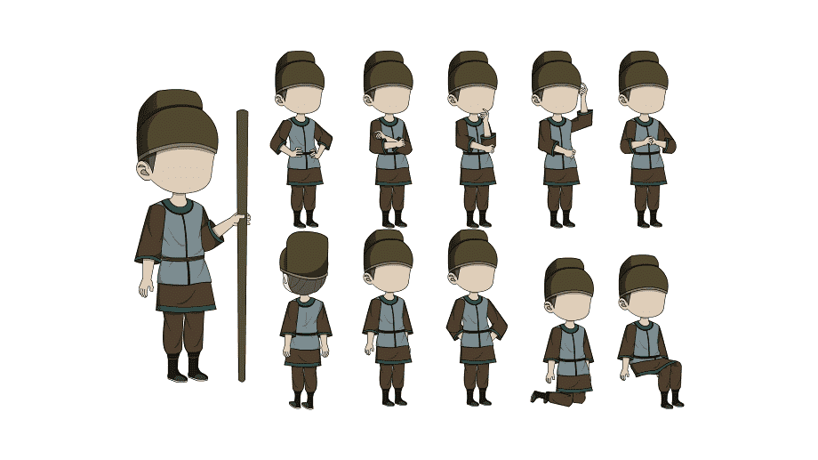 AN格式人物 古装人物带万能动作157