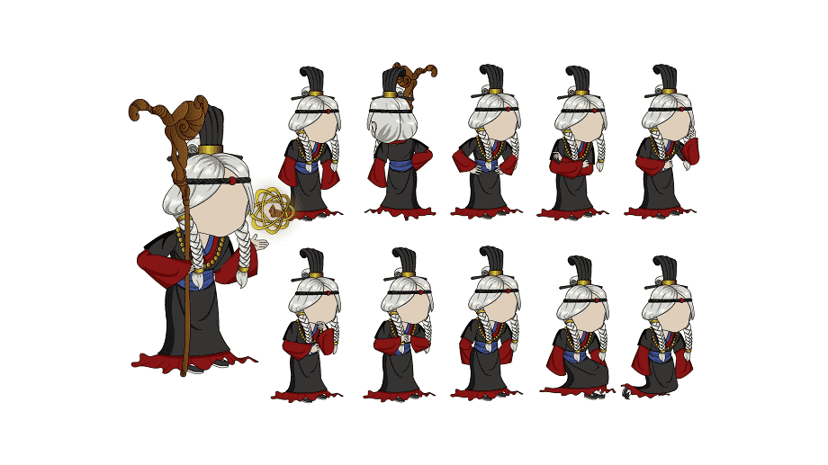 AN格式人物 古装人物带万能动作158