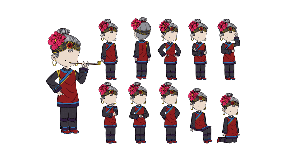 AN格式人物 古装人物带万能动作159