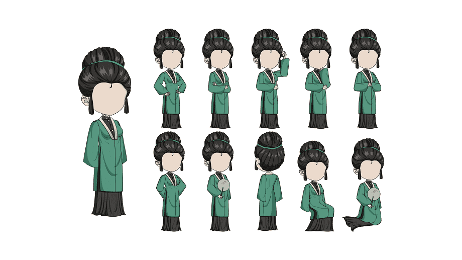 AN格式人物 古装人物带万能动作163