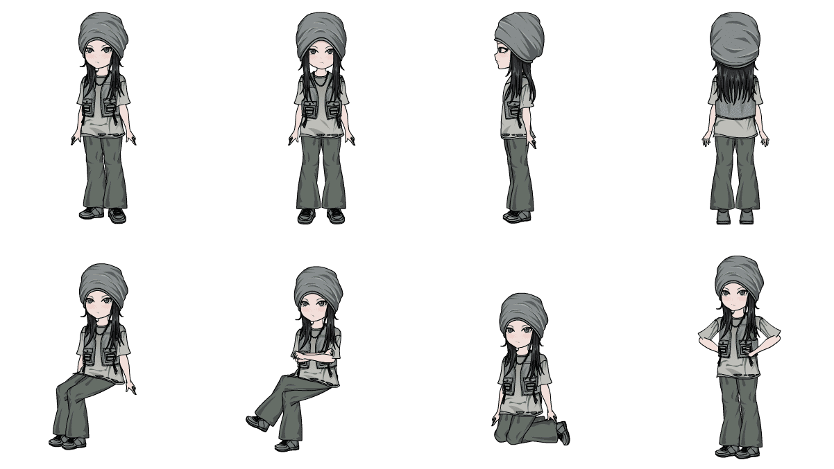 AN格式人物 堆堆帽酷女孩