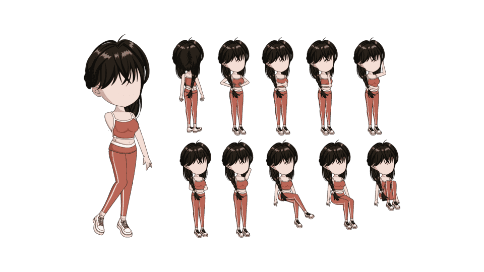 AN都市人物带万能动作 女人物130