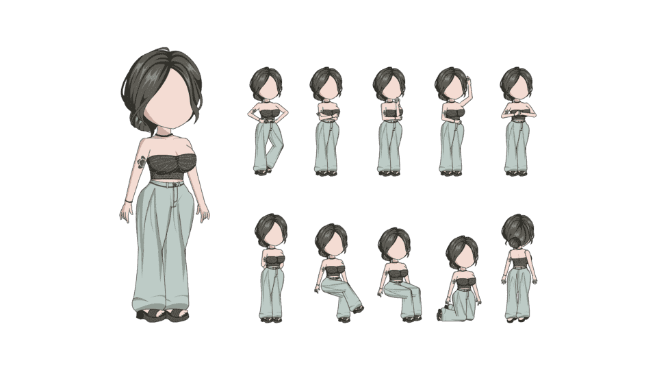 AN都市人物带万能动作 女人物138