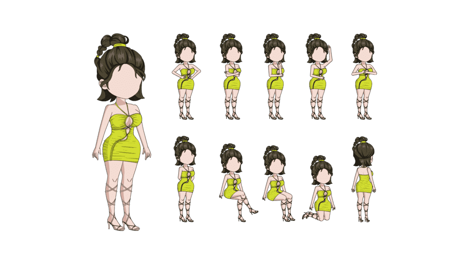 AN都市人物带万能动作 女人物148