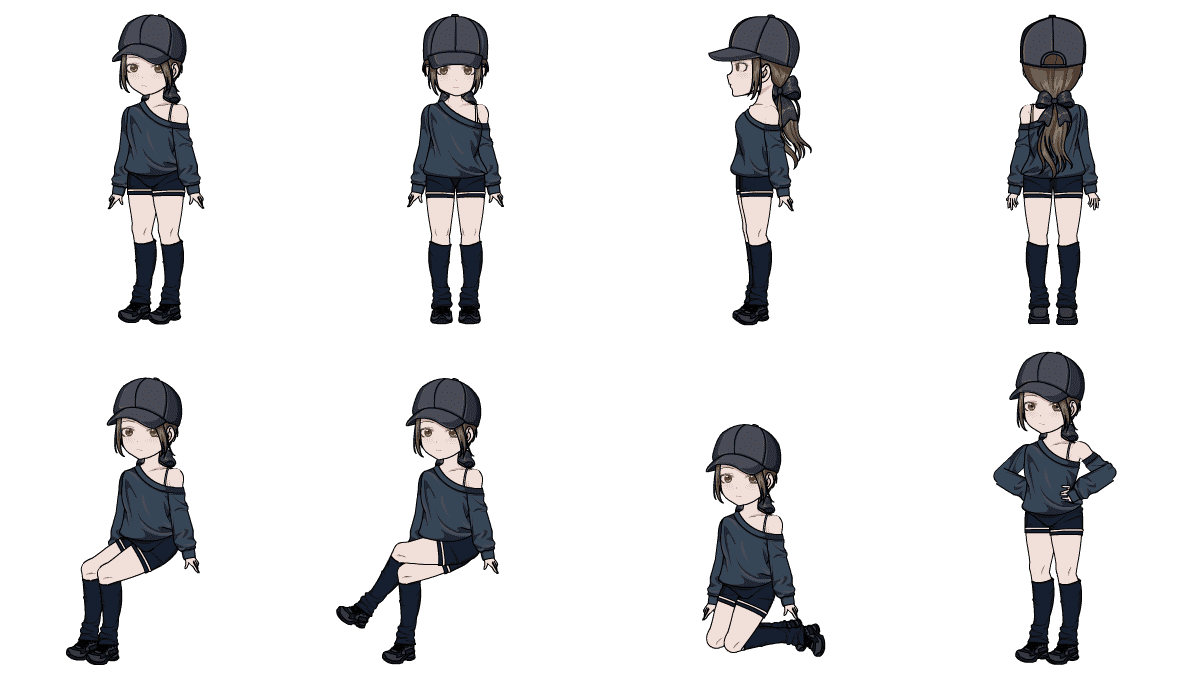 AN格式人物 戴帽露肩少女