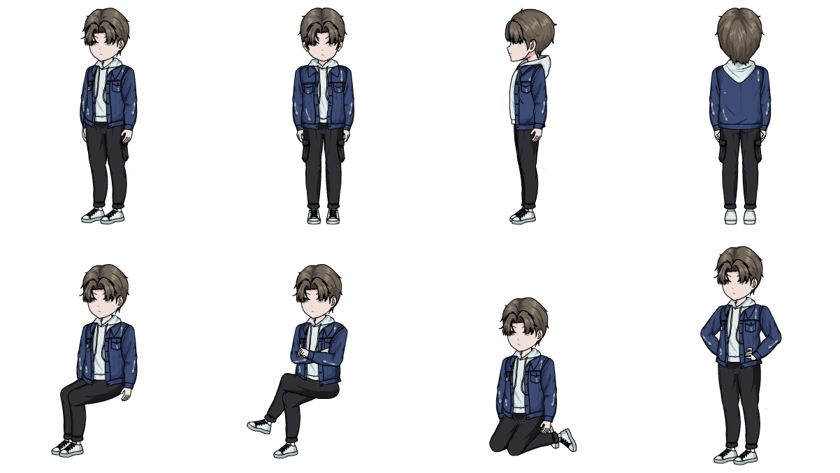 AN格式人物 牛仔外套少年