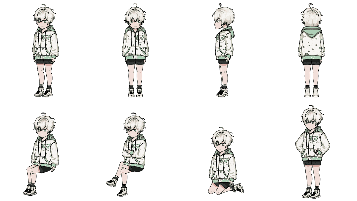 AN格式人物 白毛连帽衫少年