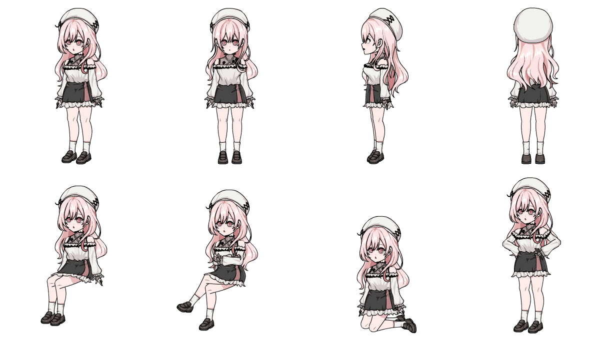 AN格式人物 粉发贝雷帽女孩