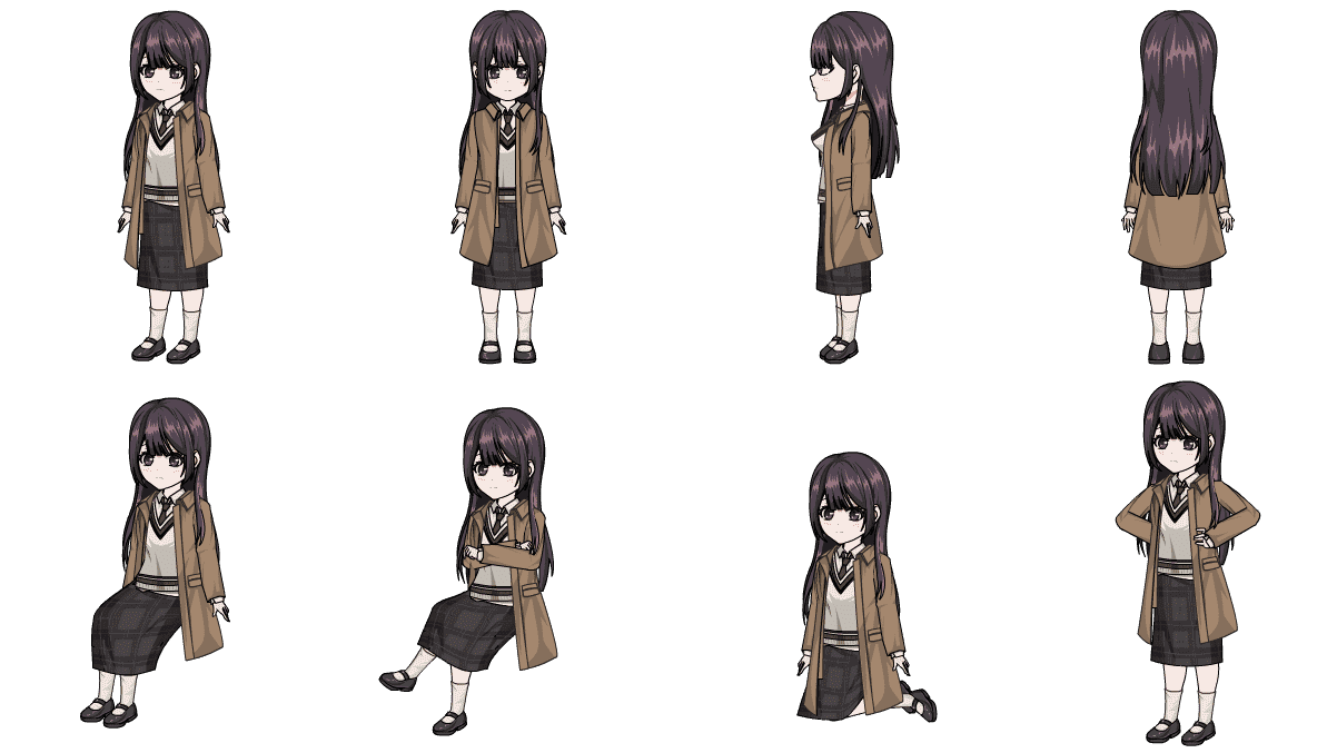 AN格式人物 紫发风衣女孩