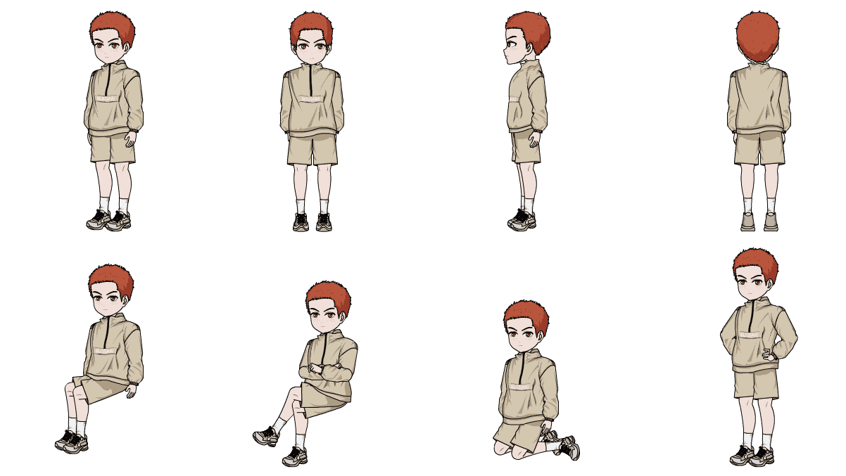 AN格式人物 红发休闲少年