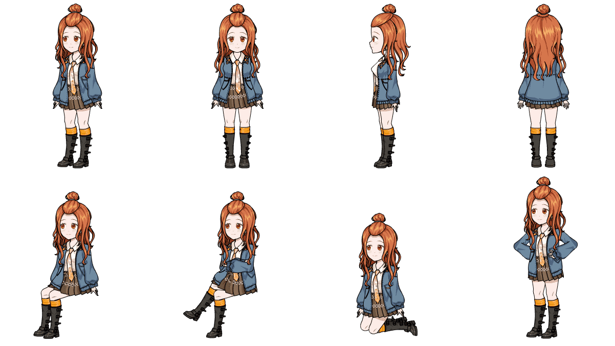 AN格式人物 红发牛仔女孩