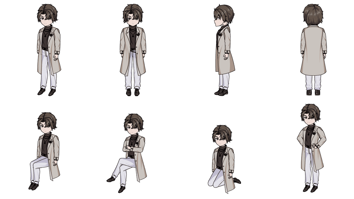 AN格式人物 风衣高领少年