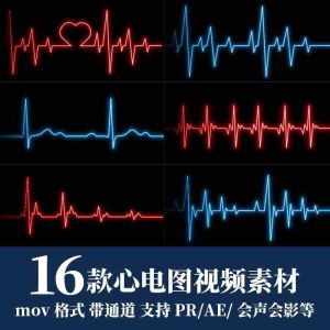 16款心电图视频素材