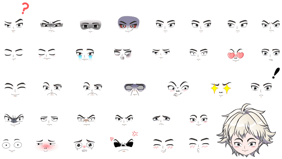 配角男表情-正正面