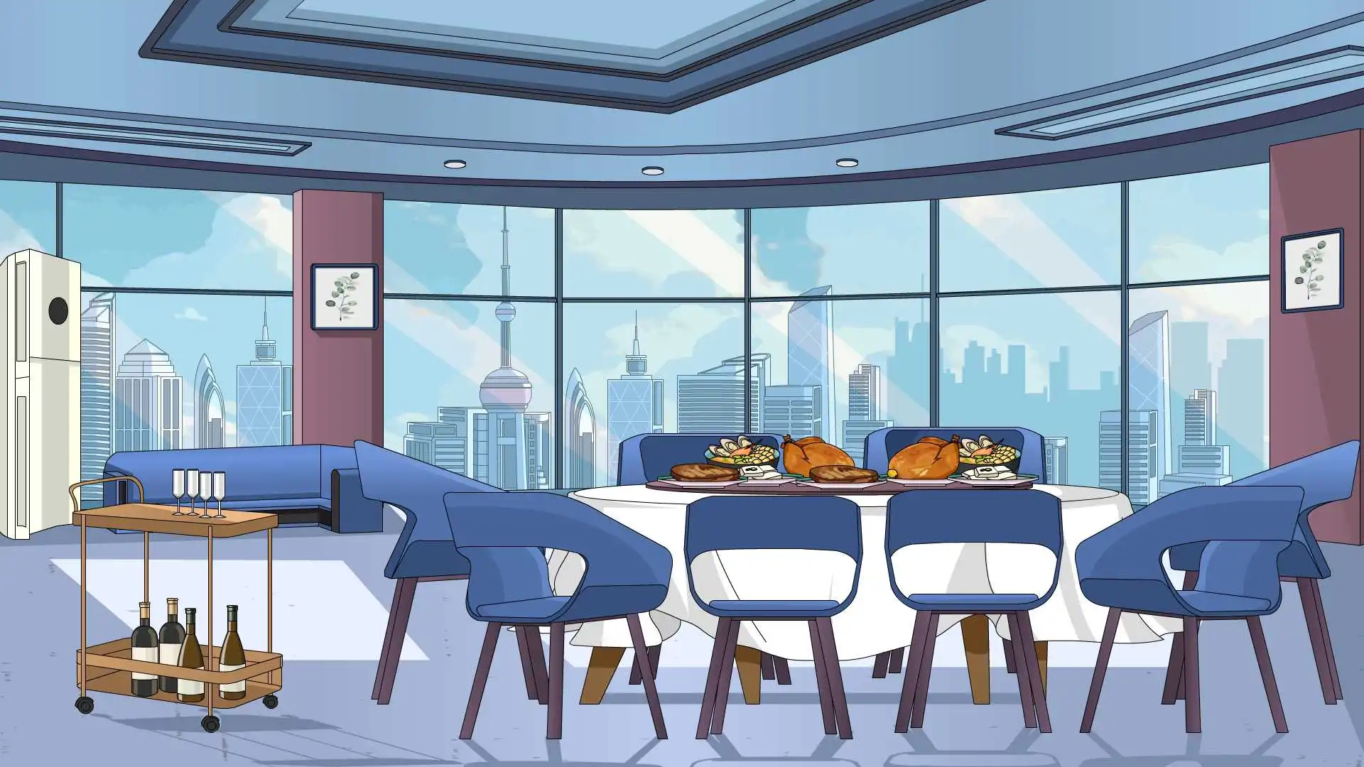 AN格式场景，高级餐厅