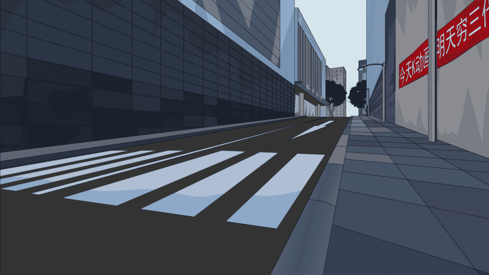 AN格式场景，街道