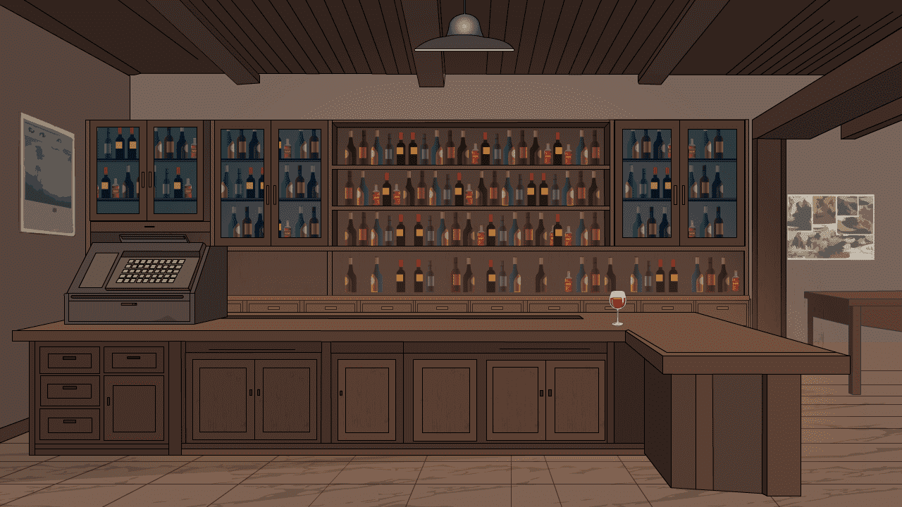 AN格式怀旧场景，酒吧里