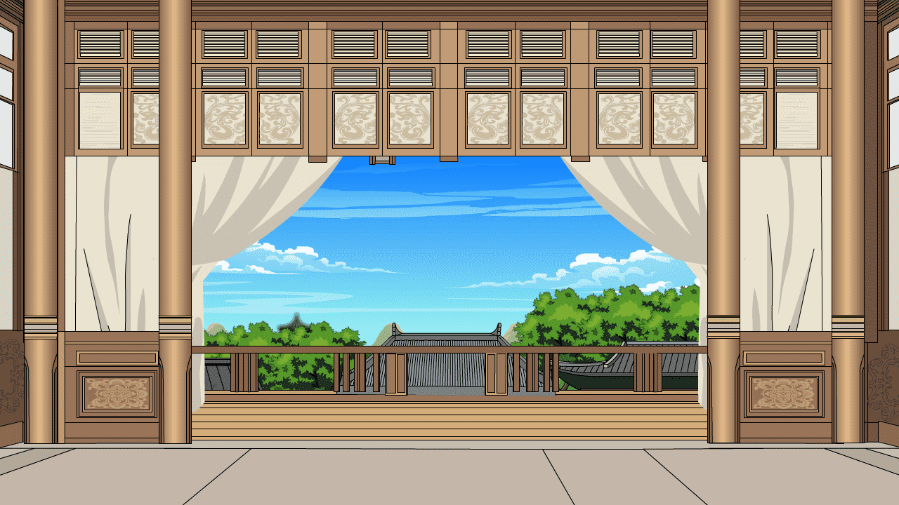 AN格式场景，观景亭