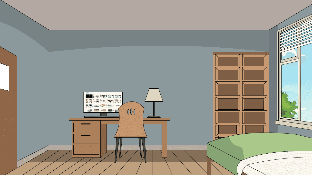 AN格式场景，卧室正面