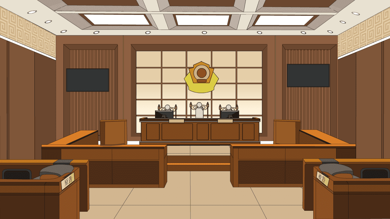 AN格式场景，法庭