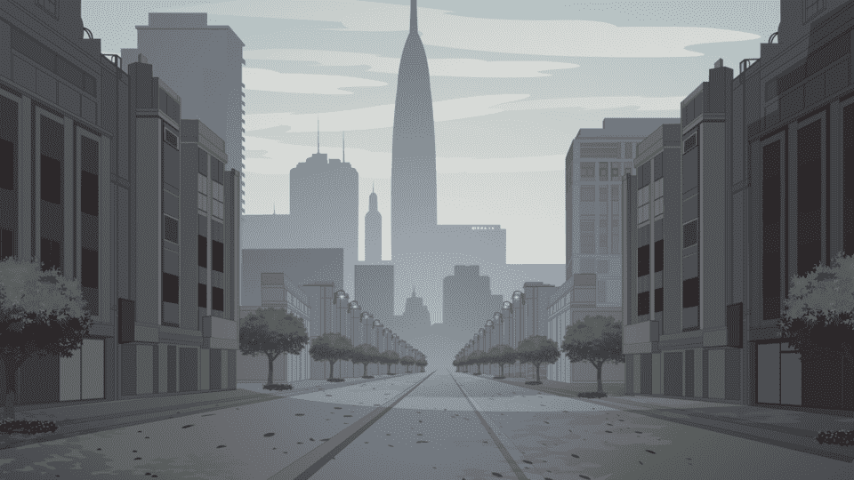 AN格式场景，末日街道