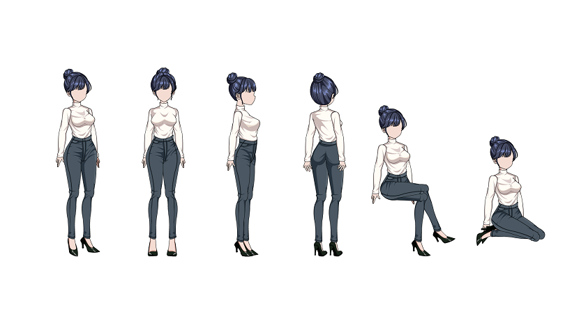 AN都市人物带万能动作 多视角女人物326