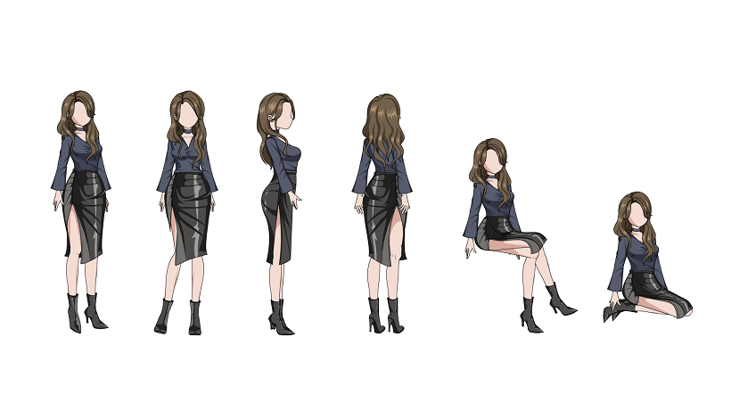 AN都市人物带万能动作 多视角女人物331